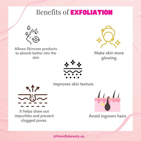 Here are just some of the benefits of Exfoliation! ❤️ Exfoliation for both your face and body can look a little different. 🫶🏻 Different forms of Facial Exfoliation can look like: Dermaplaning, Face Scrubs, Chemical Peels Body Exfoliation:😬 Loofahs or exfoliating wash cloth, body scrubs Friendly Beauty only provides Physical Exfoliators at the moment with face and body scrubs, BUT starting the new year we will be offering Chemical Exfoliation! Dermaplaning & Chemical Peels 👏🏼👏🏼 Stay Tu... Face Scrubs, Chemical Exfoliation, Chemical Peels, Facial Exfoliator, Wash Cloth, Body Scrubs, Chemical Peel, Body Exfoliator, Improve Skin Texture