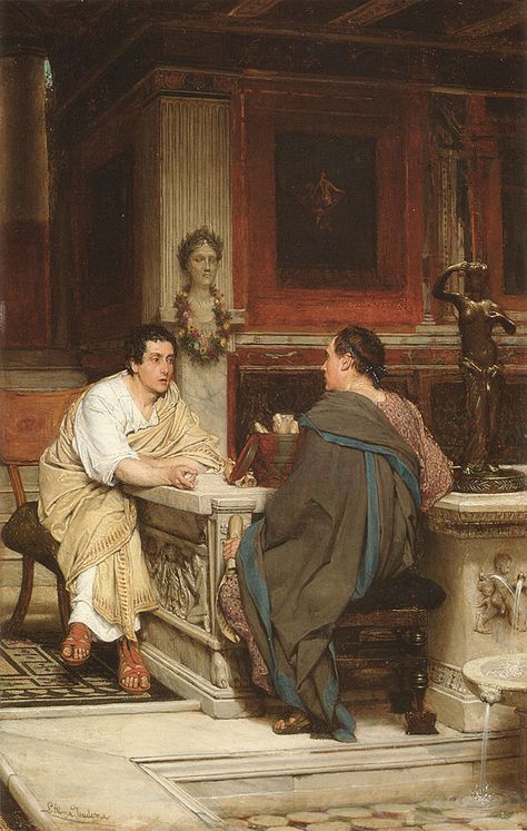 Sir Lawrence Alma-Tadema (Sir Lawrence Alma Tadema), The Discourse, (Greece) Lawrence Alma Tadema, Ancient Roman Art, Rome Antique, Classical Antiquity, Classic Artwork, Roman Art, Pre Raphaelite, Art Antique, A4 Poster