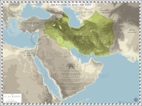 Safavid Empire - AD 1511 by Cyowari on DeviantArt Achaemenid Architecture, Persia Map, Safavid Empire, Persian Empire Map, Seljuk Empire, Iran Map, Syria Map, Jurassic World Wallpaper, Interesting Maps