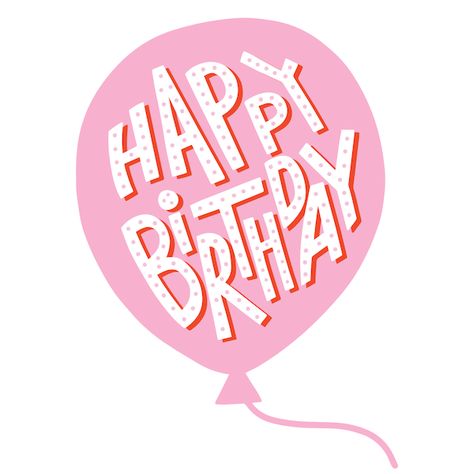 Printable Birthday Cards | Pink Balloon Happy Birthday Graphic Design, Birthday Cards Pink, 60th Birthday Poems, 50th Birthday Poems, Cookie Themes, Art Igcse, Diy Birthday Cards, Happy Birthday Poster, Happy Birthday Pink