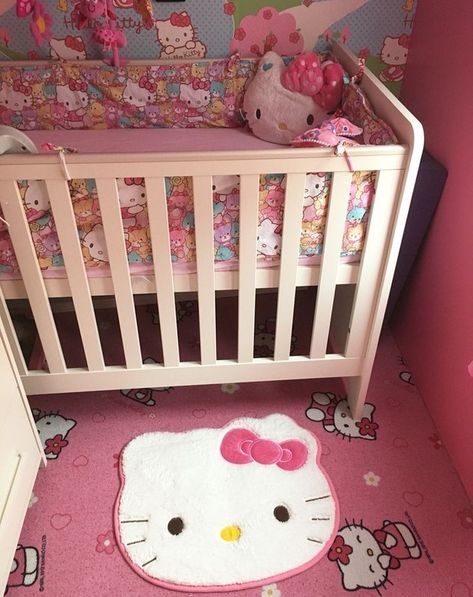 Valentines Magic Ball Core/Coded Hello Kitty Nursery Ideas Baby, Sanrio Nursery, Y2k Nursery, Hello Kitty Baby Room, Hello Kitty Baby Stuff, Hello Kitty Baby Clothes, Hello Kitty Nursery, Baby Hello Kitty, Hello Kitty Bedroom