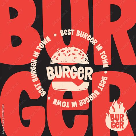 Burger Line Drawing, Burger Design Ideas Graphics, Menu Fast Food Design, Fast Food Graphic Design, Retro Food Illustration, Food Graphic Design Social Media, Burger Identity, Food Menu Illustration, Sandwich Doodle