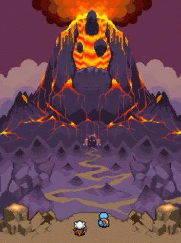 Pokemon Art GIF - Pokemon Art Volcano - Discover & Share GIFs Pokemon Dungeon, Dungeon Art, Pokemon Mystery Dungeon, Pixel Gif, Mystery Dungeon, Old Pokemon, Pokemon Movies, Pokemon Backgrounds, Pixel Art Background