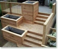 Deck Planters, Planter Project, Wooden Deck, Backyard Deck, Deck Railings, Deck Ideas, Building A Deck, Diy Planters, Deck Design