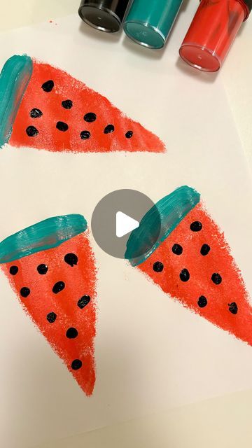 Mel  |  Early Childhood Educator on Instagram: "Watermelon Sponge Painting 🍉🍉  Follow @artsandcrafts4kids for more ideas! 🌟 . . . #sensoryactivities #artsandcrafts #diyartsandcrafts #activitiesforkids #kidsactivities #earlychildhoodeducation #playlearningideas #watermelon" Watermelon Art Painting, Watermelon Activities, Thumb Painting, Harry Styles Watermelon, Watermelon Painting, Early Childhood Educator, Watermelon Crafts, Harry Styles Watermelon Sugar, Abc Art