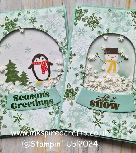 How to Make a Shaker Card using Snowy Scenes - InkspiredCrafts Stampin Up Shaker Cards Christmas, Snow Globe Shaker Cards, Snowglobe Shaker Card, Snowy Wonder Su Cards, Stampin Up Snow Globe Cards, Snowy Wonder Su, Stampin Up Snowy Scenes, Stampin Up Snowy Wonder Cards, Snowy Scenes Stampin Up Cards