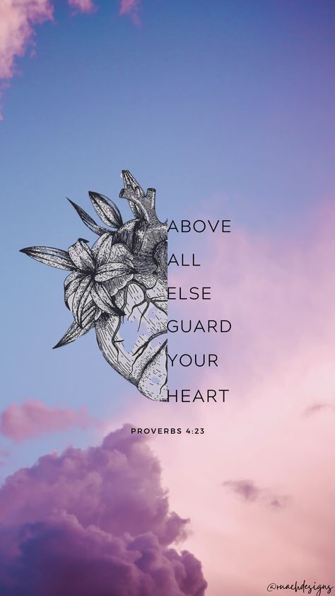 Gospel literal art and illustration Guard Your Heart Bible Verse, Bible Verse Illustration, Heart Bible Verse, Guard Your Heart Quotes, Proverbs 4:23, Bible Verse Background, Biblical Encouragement, Heart Poster, Guard Your Heart