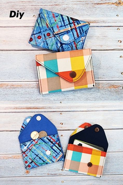 Card Purse Pattern, Credit Card Wallet Pattern, Credit Card Holder Pattern, Diy Wallet Pattern, Wallet Pattern Free, Card Wallet Pattern, Small Coin Pouch, Credit Card Pouch, Purse Patterns Free