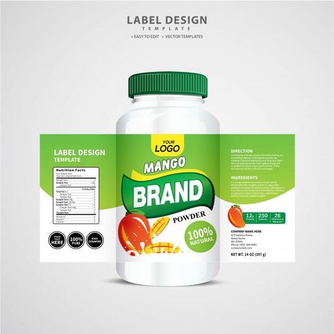 Bottle label Premium Vector | Premium Vector #Freepik #vector #background #label #cover #design Mango Nutrition Facts, Label Minuman, Label Botol, Label Produk, Jar Packaging, Bottle Label Design, Church Poster Design, Drink Labels, Food Packaging Design