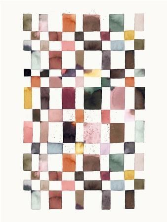 'Checker Watercolor' Art Print - Ninola Designs | Art.com Screen Printed Designs, Bar Art Prints, Checkered Wall Art, Checkerboard Art, Checkered Art, Painted Frames, Upper House, Watercolor Patterns, Hand Painted Frames