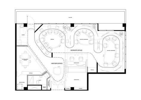 Gallery of The Little Red Ants / PRODUCE - 12 Creative Studio Space Design, Creative Floor Plans, Open Office Layout Plan, Creative Workshop Space, Workshop Studio Design, Coworking Space Architecture, Workshop Floor Plan, Workshop Interior Design, Workshop Space Design