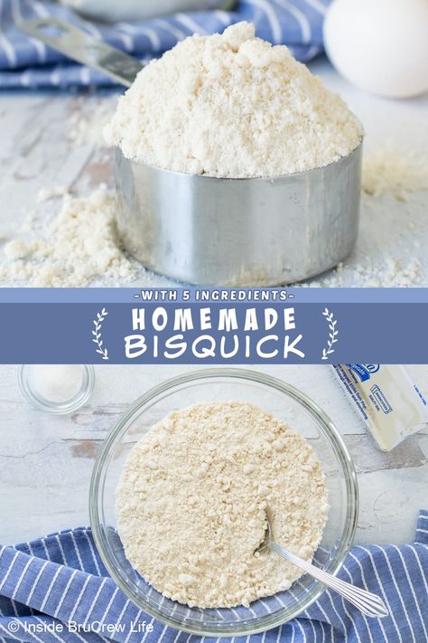 Learn how to make your own Homemade Bisquick with simple pantry ingredients! This DIY baking mix is the perfect substitute for store-bought mixes. Say goodbye to boxed mixes and hello to homemade deliciousness. Get the recipe and start creating your own baking magic today! Homemade Jiffy Baking Mix Recipe, How To Make Bisquick, Bisquick Mix Recipe, Baking Mix Recipes, Homemade Bisquick, Jiffy Mix, Homemade Spice Mix, Homemade Pantry, Simple Pantry