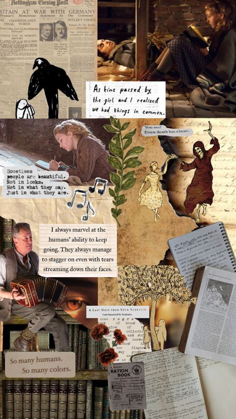 #thebookthief #books #reading #readingbooks The Book Thief Aesthetic Wallpaper, The Book Thief Wallpaper, The Book Thief Fanart, The Book Thief Aesthetic, Thief Quote, Posters Diy, Quote Collage, Film Recommendations, Markus Zusak