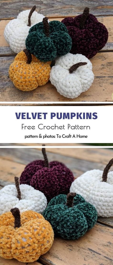 Fabric Pumpkins Pattern, Crochet Projects Velvet Yarn, Things To Make With Velvet Yarn, Crochet Velvet Pumpkin Free Pattern, Amigurumi Velvet Free Pattern, Crochet Velvet Pumpkin Pattern, Crochet Patterns For Chenille Yarn, Crochet Velvet Amigurumi Free Pattern, Crochet Patterns Chenille Yarn