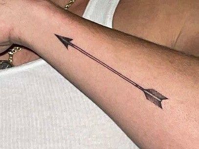 Flaming Arrow Tattoo, Arrow Tattoo Men, Mens Arrow Tattoo, Arrow Forearm Tattoo, Cruz Tattoo, Basic Tattoos, Dhoni Photos, Single Needle Tattoo, Unalome Tattoo