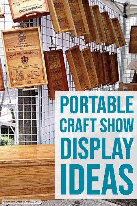 Portable craft show display ideas using grid walls. #craftshow #craftbusiness #creativebusiness Craft Show Display Ideas, Show Display Ideas, Craft Show Table, Vendor Booth Display, Craft Fair Booth Display, Craft Show Booths, Craft Market Display, Bow Display, Craft Show Booth