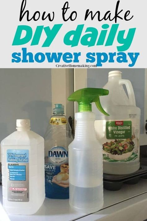 Easy DIY daily shower spray. The best homemade daily shower spray made from natural ingredients Daily Shower Cleaner, Daily Shower Spray, Shower Cleaning, Deep Cleaning Hacks, Shower Spray, Cleaning Painted Walls, Blemish Remover, Vinegar Cleaning, Deep Cleaning Tips