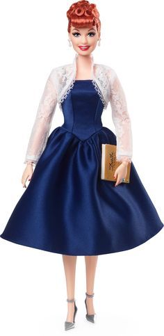 Barbie Tribute Collection Lucille Ball Barbie Doll, Gift For Collectors - Walmart.com I Love Lucy Dolls, White Lace Jacket, The 50s Fashion, Barbie Collector Dolls, Doll Clothes Barbie, Lucille Ball, Beautiful Barbie Dolls, Lace Jacket, Doll Stands