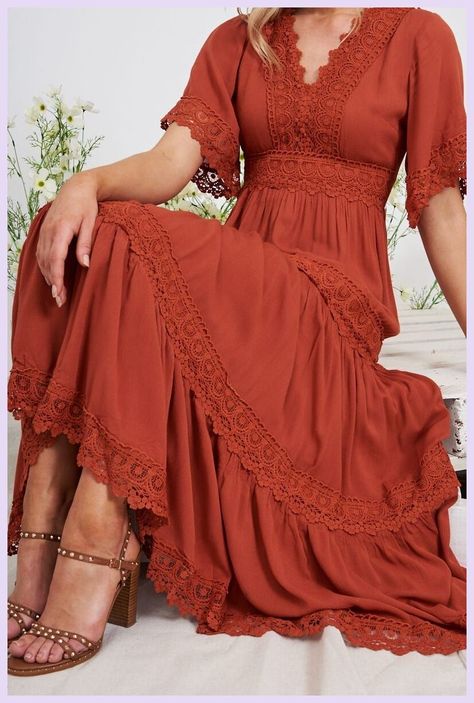 [PaidAd] 57 Great Bohemian Maxi Dress Long Sleeve Recommendations To Copy #bohemianmaxidresslongsleeve Rust Orange Outfits Female, Prettiest Dresses, Helvetica Font, Summer Soiree, Sitting Pretty, Wedding Wishes, Font Family, Trim Detail, Adventure Awaits