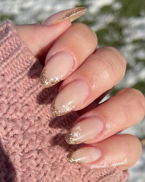 Gold, almond nails, Gold Nails French, Gold Tip Nails, Gold French Tip, Recipes French, Champagne Nails, Almond Nails French, Nails Easter, Gold Acrylic Nails, Almond Acrylic Nails