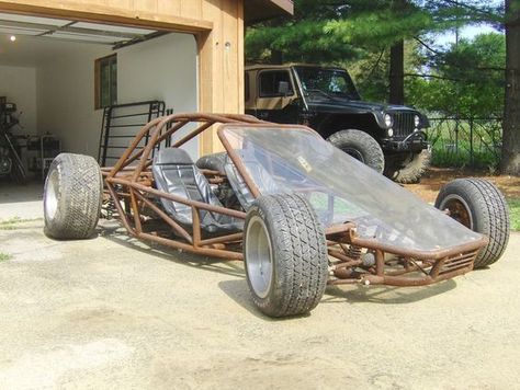 Race Car Tube Chassis Home Build -- This is a race car / street rod / home built / bad ass Go Cart from Hell. Go Kart Designs, Kart Cross, Go Kart Frame, Go Kart Plans, Go Kart Buggy, Tube Chassis, Dune Buggies, Diy Go Kart, Sand Rail