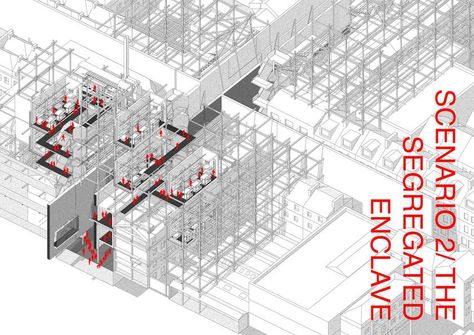 Scenario x Architecture :: Future Architecture Platform Massing Diagram Architecture, Platform Architecture, Warehouse Architecture, Grid Architecture, Architect Sketchbook, Folding Architecture, London Brick, Future Architecture, Presentation Styles