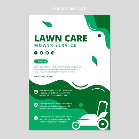 Lawn Mowing Flyer, Lawn Care Flyers Ideas, Gardening Branding, Commission Template, Gardening Poster, Lawn Care Flyers, Mowing Lawn, School Brochure, Kids Yard