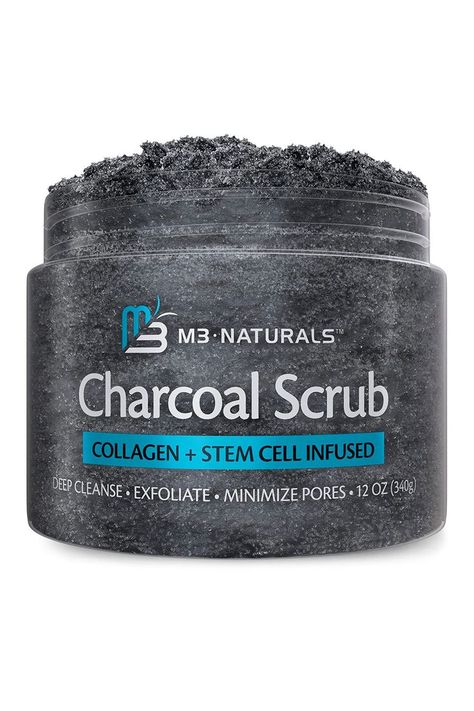 - M3 Naturals Charcoal Exfoliating Body Scrub Polish with Collagen & Stem Cell Gentle Body Exfoliator Face Scrub Bump Eraser Booty Scrub Best Shower Scrub Skin Exfoliant for Men & Women 12 oz - M3 Naturals Activated Charcoal Body Scrub provides a quality exfoliating experience as a body scrub, face scrub, hand scrub, or foot scrub! Working together, our natural charcoal granules and coconut oil will help restore your natural skin glow and wash away those unwanted toxins and dead skin cells! Exfoliate Face Products, Charcoal Body Scrub, Natural Skin Glow, Bump Eraser, Scrub Skin, Charcoal Scrub, Natural Face Cleanser, Scrub Face, Face Polish