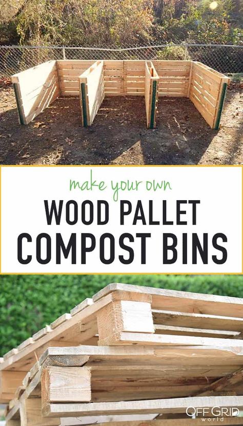 Three Bin Compost System, Compost Pile Diy How To Build, Compost Diy, Pallet Compost, Backyard Homesteading, Greenhouse Building, Compost Bin Pallet, Environmental Projects, Making A Compost Bin