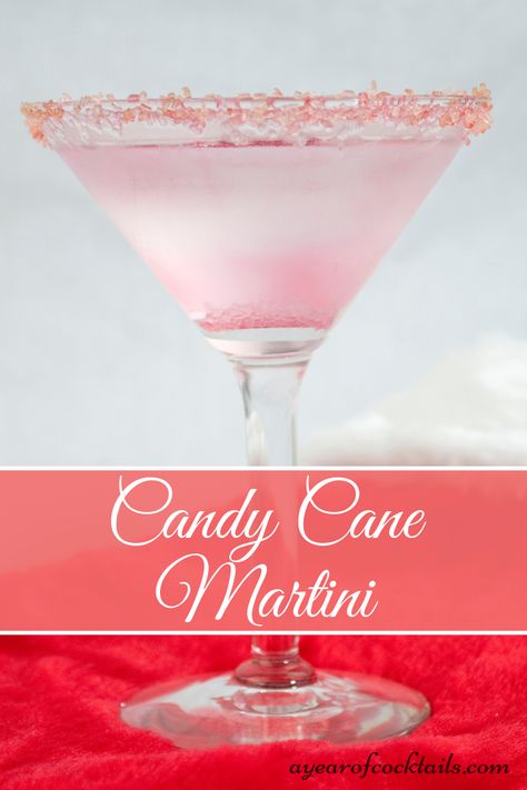 Candy Cane Martini - A Year of Cocktails Candy Cane Martini, Strawberry Banana Milkshake, Hot Wine, Xmas Drinks, Christmas Martini, Cocktail Appetizers, Martini Recipes, Perfect Cocktails, Christmas Cocktails