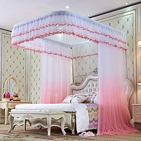 Giant Romantic Gradient Shade Mosquito Internet Curtain Princess Mattress Cover Lace Sq. Tent Bedding, King Double Encrypted Princess Lace Mosquito Internet,Pink,79in87in, https://www.countrycurtains.net/large-romantic-gradient-color-mosquito-net-curtain-princess-bed-canopy-lace-square-tent-bedding-king-double-encrypted-princess-lace-mosquito-netpink79in87in/,  , Worth: (as of - Particulars) ★ ... Mosquito Bed Net, Bedroom Mosquito Net Ideas, Mosquito Net Bed Bedroom Designs, Mosquito Nets For Beds, Bed Nets Ideas, Bed With Net, Mosquito Net Design, Bed With Mosquito Net, High Quality Bedroom Furniture