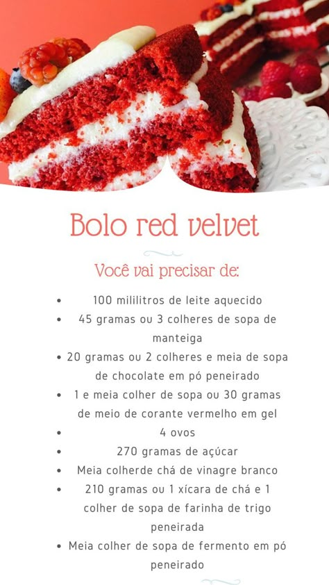 O bolo red velvet ficou bastante conhecido durante a Segunda Guerra Mundial. Com o racionamento de alimento, eles passaram a fazer o bolo com beterrabas, que além de ser muito comum nos Estados Unidos, é rica em ferro e açúcares, e claro, dá o tom natural avermelhado. Depois da Guerra, com o sucesso do bolo, começaram a substituir a beterraba por corante alimentício. Bolo simples / Bolo velvet / bolo veludo vermelho / bolo vermelho Bolo Red Velvet Receita, Bolo Red Velvet, Do More, Red Velvet, Biscuits, Easy Meals, Make Your, Velvet, Make It Yourself