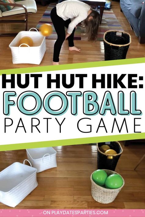 Football Carnival Games, Football Birthday Party Games Kids, Football Yard Games, Football Games For Preschoolers, Super Bowl Fun For Kids, Super Bowl Party With Kids, How To Make Goal Posts Football Parties, Indoor Sports Party Games, Football Gross Motor Activities