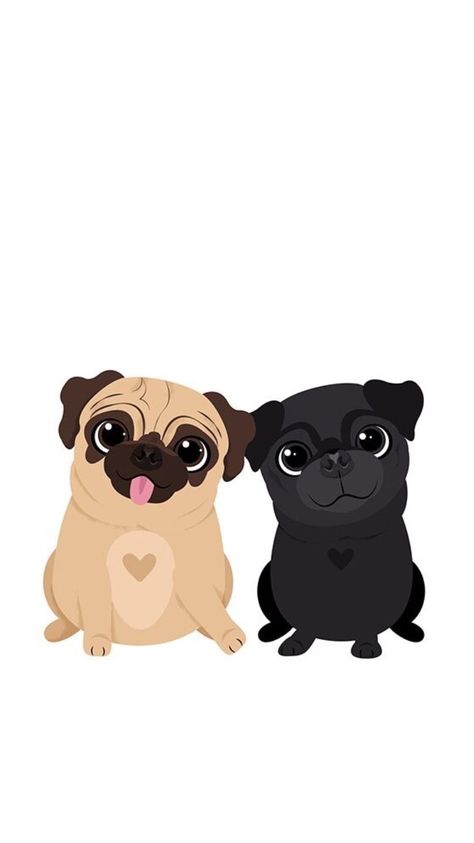 Pug Wallpaper Iphone, Cute Pug Art, Cute Pug Wallpaper, Pug Drawing, Wallpaper Pug, Cute Pugs Wallpapers, Anjing Pug, Pug Wallpaper, Pug Tattoo