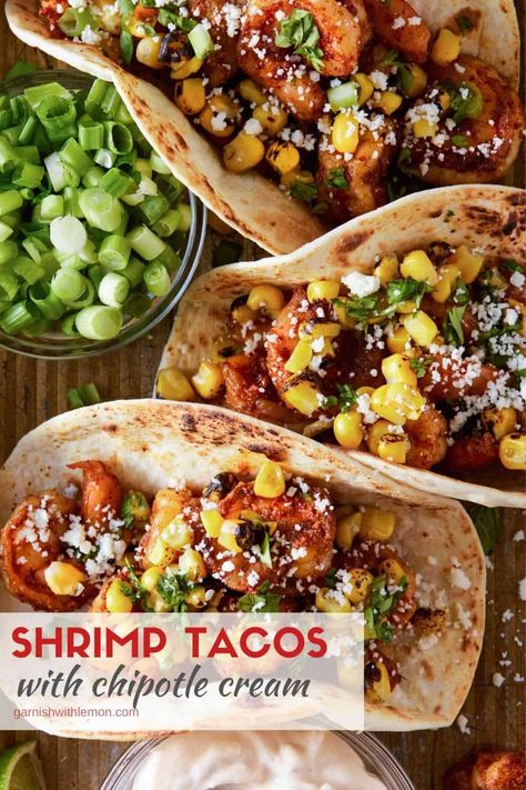 Everyone LOVES tacos! These quick and Easy Shrimp Tacos will have everyone asking for the recipe. You only need a handful on ingredients and 20 minutes to get dinner on the table! Add a margarita and Taco Night got a long overdue update. Easy Shrimp Tacos, Shrimp Tacos Easy, Flavorful Shrimp, Shrimp Taco Recipes, Chicken Taco Soup, Easy Shrimp, Shrimp Tacos, Homemade Tacos, Taco Night