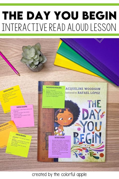 The Day You Begin is a wonderful picture book to read aloud in your classroom. Learn how to use these book activities to help you celebrate diversity in the classroom. Check out The Day You Begin lesson plan with discussion questions to engage all your students. Reading Engagement Strategies, Diversity In The Classroom, Interactive Read Aloud Lessons, Sports Theme Classroom, Read Aloud Activities, Elementary School Library, Celebrating Diversity, Interactive Read Aloud, Celebrate Diversity