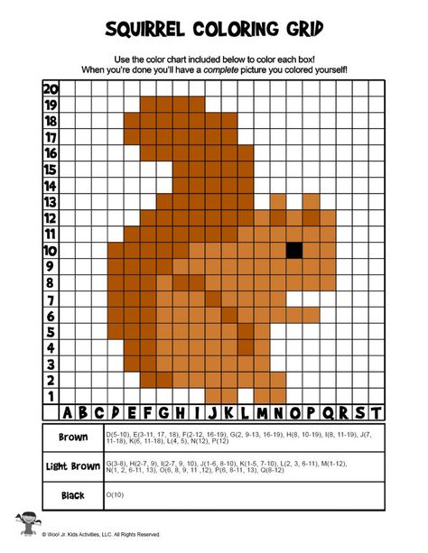 Animal Grid Coloring Pages | Woo! Jr. Kids Activities Grid Coloring Pages, Grid Coloring, Grid Pictures, Grid Printable, Beginner Crochet Patterns, Mystery Pictures, Pixel Art Grid, Animal Cross Stitch Patterns, Pixel Art Pattern