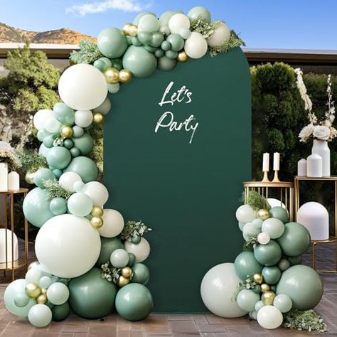 PRICES MAY VARY. 【Elegant Double-Sided Wedding Arch Cover】Material: Spandex. Color: Dark Green. Our double-sided chiara arch backdrop cover is a stylish and practical decoration that adds elegance and sophistication to any wedding or event. 【Premium Spandex Arch Cover Material】The chiara arch cover is made of 100% polyester, providing excellent elasticity and stretchability. The lightweight fabric has a smooth touch, is odorless, and resistant to fading. It is also sturdy, reusable, and easy to Masculine Balloon Arch, Black And Green Birthday Decor, Balloon Arch For Wedding, Green Theme Party, Emerald Green Backdrop, Quinceanera Decor, Balloon Arch Backdrop, Birthday Arch, Balloon Arch Wedding