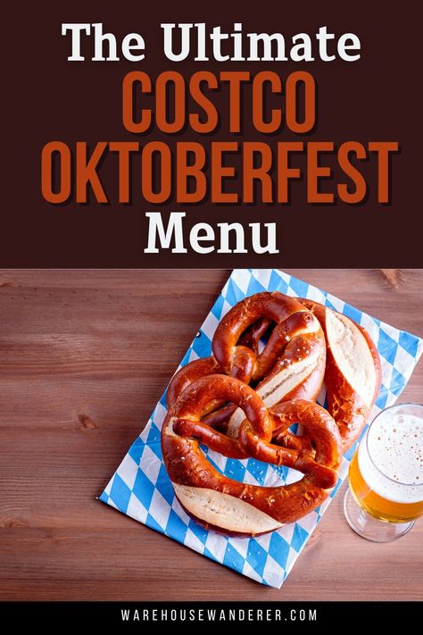 Planning an epic Oktoberfest party? Visit Warehouse Wanderer for Costco haul inspiration and find the best Costco products for your Oktoberfest Party. From festive décor to mouthwatering Oktoberfest party foods, get all the ideas you need to make your celebration a hit!" Oktoberfest Beer Tasting Party, German Oktoberfest Recipes, German Main Course, Oktoberfest Party Ideas Games, Easy Oktoberfest Party Food, Backyard Oktoberfest Party, Oktoberfest Party Food Appetizers, German Dishes Oktoberfest, October Fest Party Ideas Food