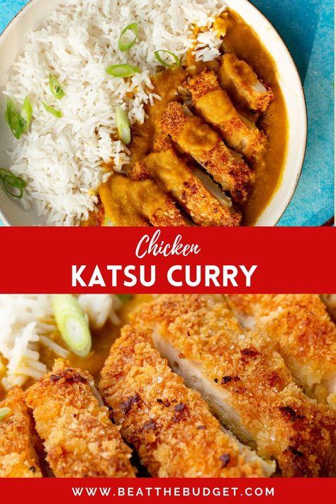 This Japanese Chicken Katsu Curry Recipe with Rice is one of the best fakeaway creations! It's by far my favorite Wagamama inspired chicken katsu curry. With the crispy breaded chicken being baked, it’s lower in calories and just as delicious. Learn how to make it for your next dinner! Katsu Chicken Recipe, Curry Katsu, Japanese Chicken Curry Recipe, Chicken Katsu Recipe, Katsu Chicken, Katsu Curry Recipe, Japanese Curry Recipe, Japanese Katsu Curry Recipe, Katsu Curry