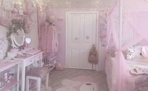 Sanrio Bedroom, Sanrio Room, Kawaii Bedroom, Pink Room Decor, Cute Bedroom Ideas, Cute Bedroom Decor, Cute Room Ideas, Soft Cute, Aesthetic Rooms