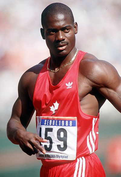 Having finished third in the 100m Olympic final in 1984 - a race won by Carl Lewis - Ben Johnson arrived at the 1988 Games in Seoul, South Korea, hoping to defeat his main rival on athletics' grandest stage Photograph: Popperfoto Carl Lewis, Track Runners, Ben Johnson, Track And Field Athlete, Olympic Athletes, Sports Hero, Olympic Sports, Summer Games, A New World