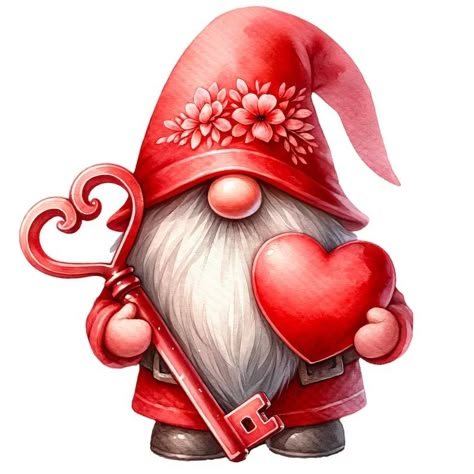 Xmas Gnomes, Gnome Pictures, Diamond Art Kits, Valentine Gnome, Gnome Clipart, Cupids Arrow, Round Canvas, Png Graphics, Gnomes Crafts