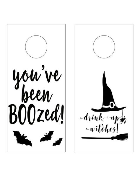 Halloween "You've Been BOOzed" and "Drink Up Witches" Wine and Liquor Printable Tags - great for gifting to neighbors or parties! You've Been Boozed Free Printable, You've Been Boozed, Halloween Sayings, Drink Up Witches, Halloween Wine, Halloween Printable, Halloween 2020, Happy Fall Y'all, Printable Tags