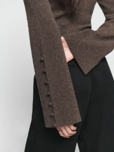 Dress With Turtleneck, Recycled Cashmere, Button Sweater, Straight Neckline, Women's Sweaters, Mode Inspo, Looks Chic, 가을 패션, Looks Style