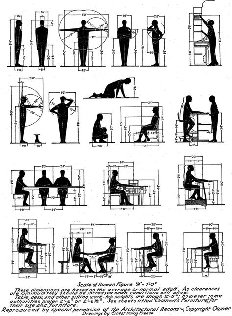 Reference: Common Dimensions, Angles and Heights for Seating Designers - Core77 Human Dimension, Furniture Dimensions, Concept Diagram, Bad Design, Human Figure, Woodworking Tips, Ergonomics Design, Cafe Bar, Design Reference