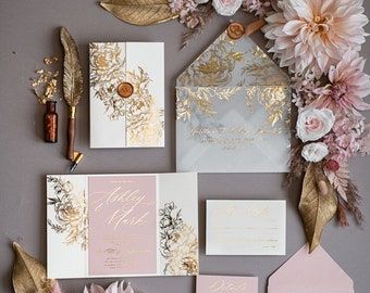 Modern Boho Glam, Exclusive Wedding Invitations, Boho Glam Wedding, Spiegel Gold, Shine Wedding Invitations, Stylish Wedding Invitation, Rose Gold Wedding Invitations, Glamour Wedding, Bespoke Wedding Invitations