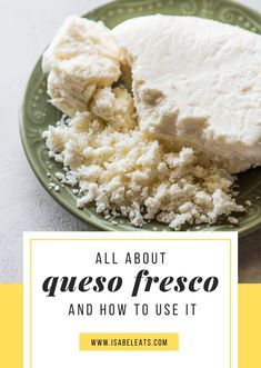 Queso Fresco (which translates to “fresh cheese”) is a mild, fresh, soft, and slightly tangy white cheese that's a staple in many Mexican kitchens. Queso With Queso Fresco, Mexican Cheese Sauce, Queso Fresco Recipe, Fresh Cheese Recipe, Mexican White Cheese, White Cheese Dip, White Queso Dip, Fresco Cheese, Queso Fresco Cheese