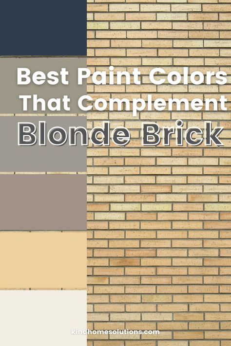 Yellow Brick House Exterior, Brick Exterior Colors Schemes, Brick House Exterior Colors Schemes, Blonde Brick, Yellow Brick Houses, Brick House Colors, Painted Brick House, House Paint Color Combination, House Trim