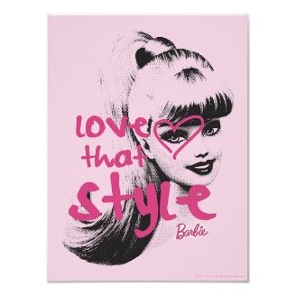 Barbie Love That Style 1 Print  zazzle.com Crazy Barbie, Barbie Posters, Barbie Love, Barbie Painting, Blonde Selfie, Love Postcard, Modern Quotes, Barbie Shop, Barbie Costume